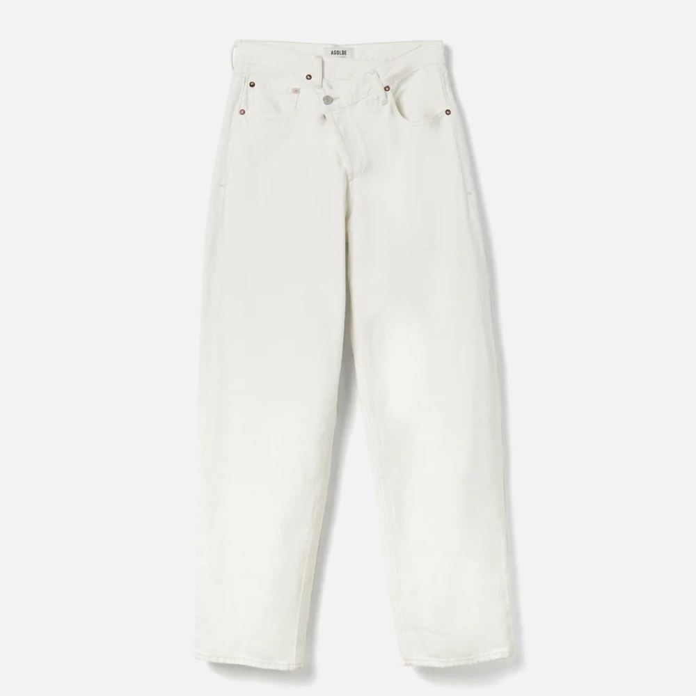 EUC Agolde criss cross straight jeans in white, SZ 27